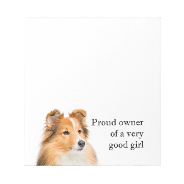 Good Girl Sheltie Notepad (Front)