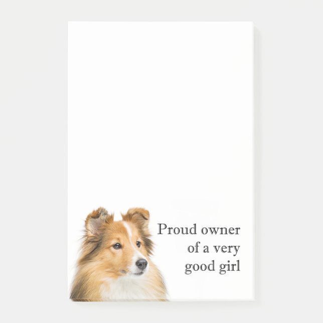 Good Girl Sheltie Post-it Notes (Front)