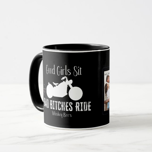 Good Girls Sit, in black, Running on Diesel mug (Front Left)