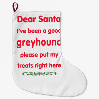 good greyhound large christmas stocking