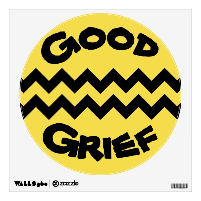Good Grief Yellow Black Chevron Wall Decal (Front)