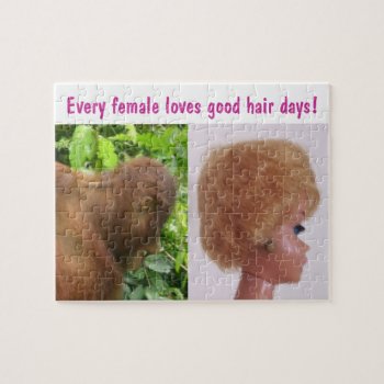 Good Hair Day Jokes Jigsaw Puzzle by Krista_Orangutan at Zazzle