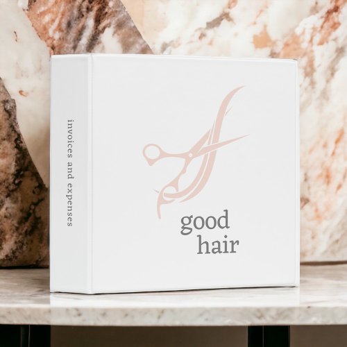 Good Hair Simple Logo Hair Stylist Colorist 3 Ring Binder