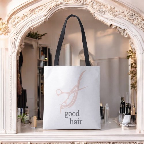 Good Hair Simple Logo Hair Stylist Colorist Tote Bag