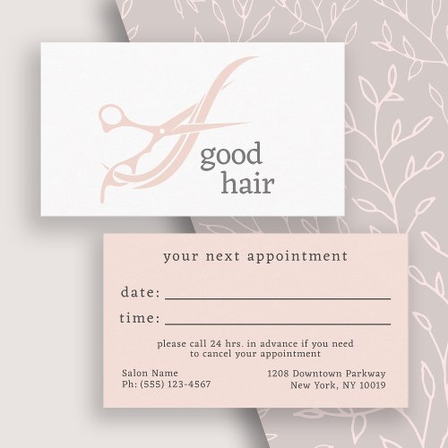 Good Hair Simple Logo Next Appointment Business Card