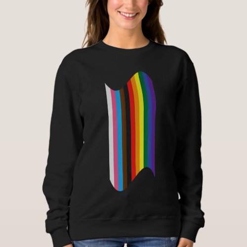 Good  Happy Progress Gay Pride Wave Rainbow Flag  Sweatshirt