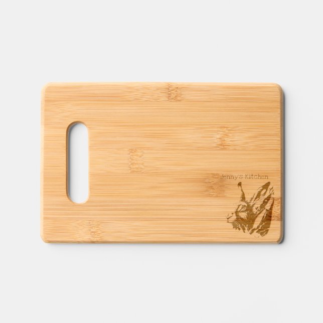 Good Hare Day. Hare & Prosecco! Engraved Cutting Board (Front)