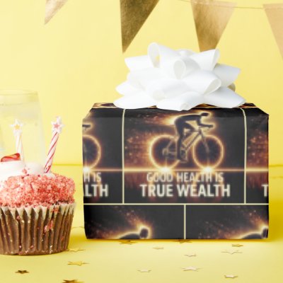 Good Health Poster With Neon Cyclist Wrapping Paper