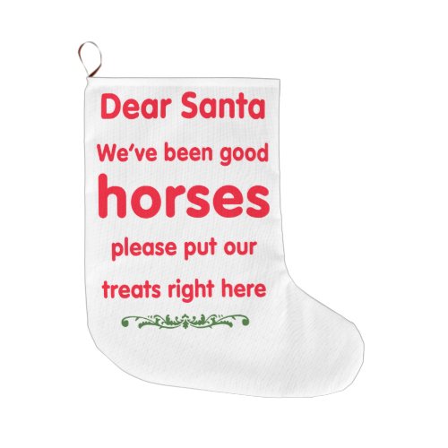 good horses large christmas stocking