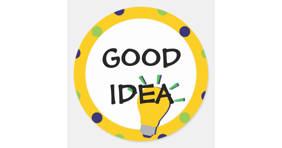 Good Idea School Sticker with Lightbulb | Zazzle