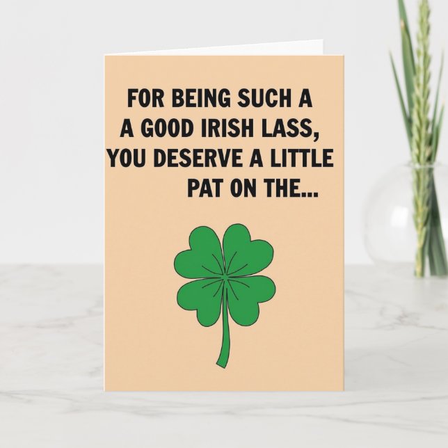 Good Irish Lass Luck Card (Front)