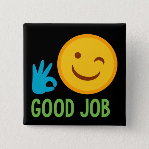 Good Job Emoji Pinback Button
