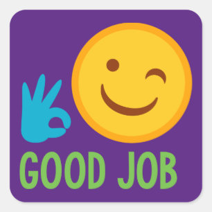 Good Job Emoji Square Sticker