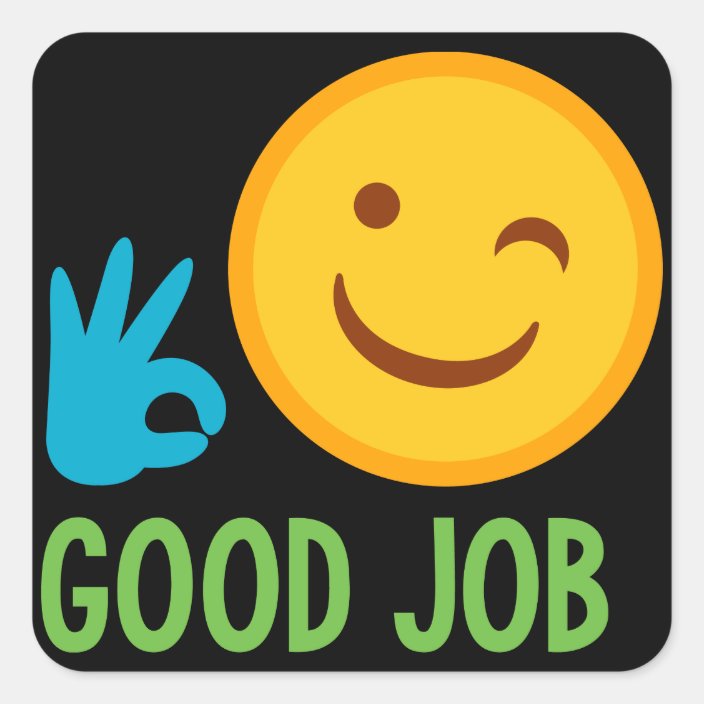 Good Job Emoji Square Sticker | Zazzle.com