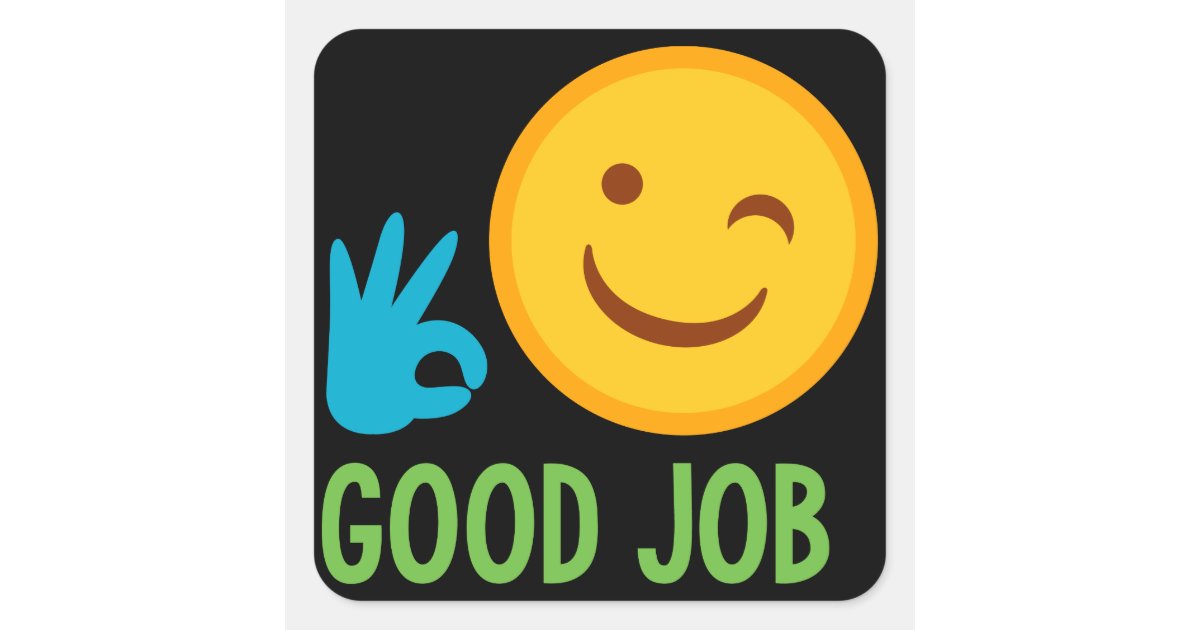 Good Job Emoji Square Sticker | Zazzle.com
