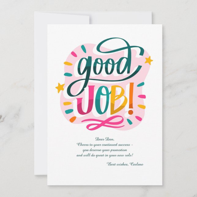 Good Job Greeting Card (Front)