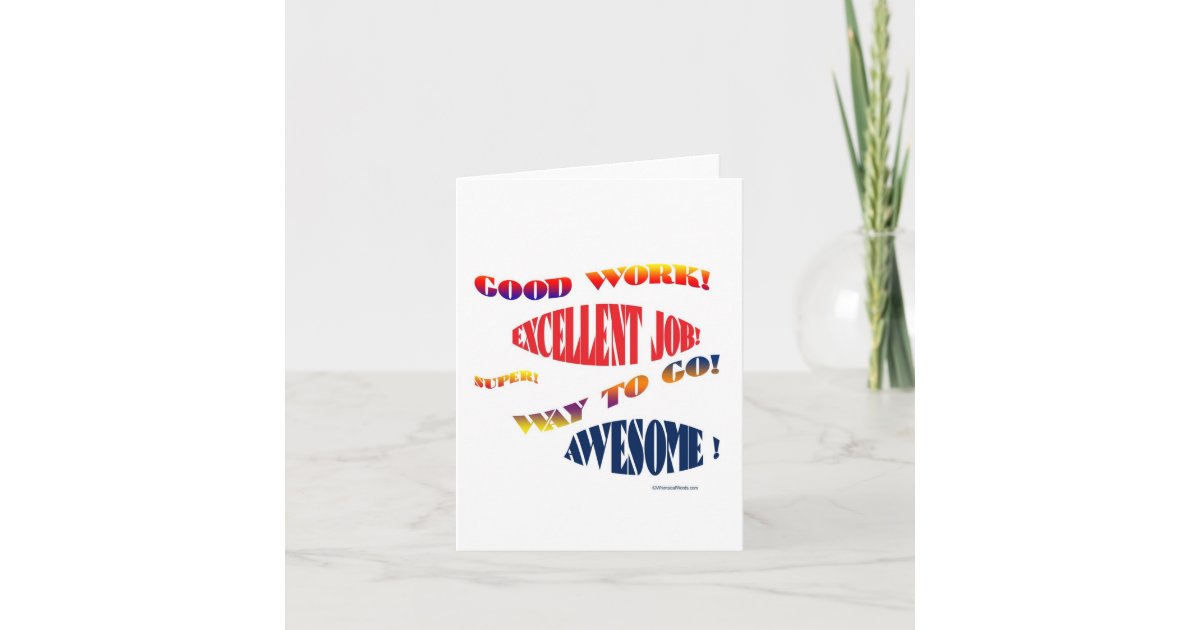 GOOD JOB NOTE CARD | Zazzle