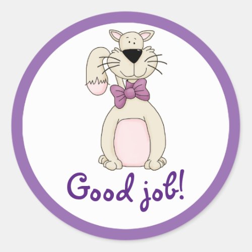 Good Job Pretty Kitty Cat Reward Classic Round Sticker