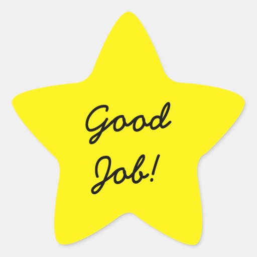 Good Job Star Sticker | Zazzle