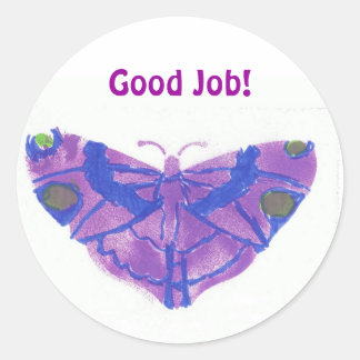 "Good job" stickers (large) w/purple butterfy