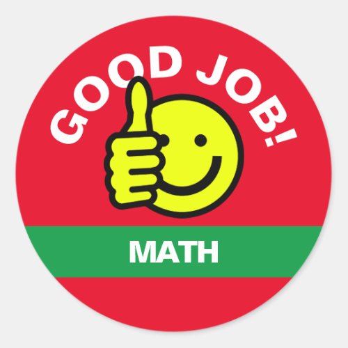 Good Job Thumbs Up Smile StickerCustomize Classic Round Sticker