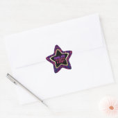 Good Job You Deserve a Star! Groovy Purple Gold Star Sticker (Envelope)