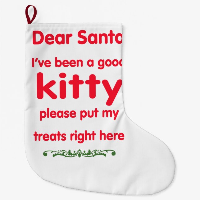 good kitty large christmas stocking (Front)