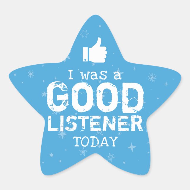 Good Listener | Personalized Teachers Star Sticker (Front)