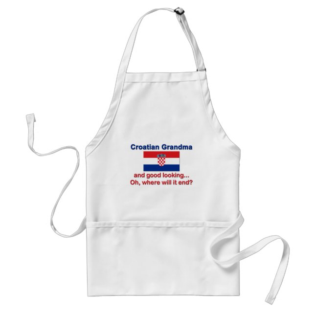 Good Looking Croatian Grandma Adult Apron (Front)