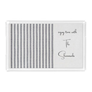 Good Looking Gray Stripe/Solid Cream Acrylic Tray