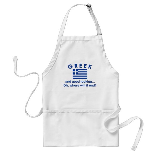 Good Looking Greek Adult Apron (Front)