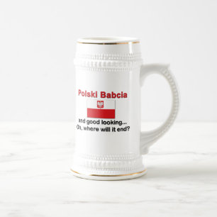 Good Looking Polski Babcia (Grandmother) Beer Stein