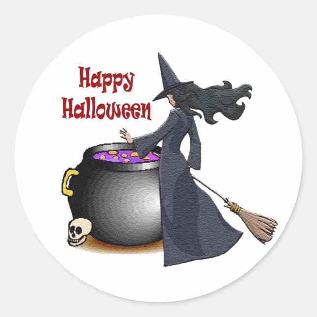 Good Looking Witch and the Cauldron Sticker (Front)