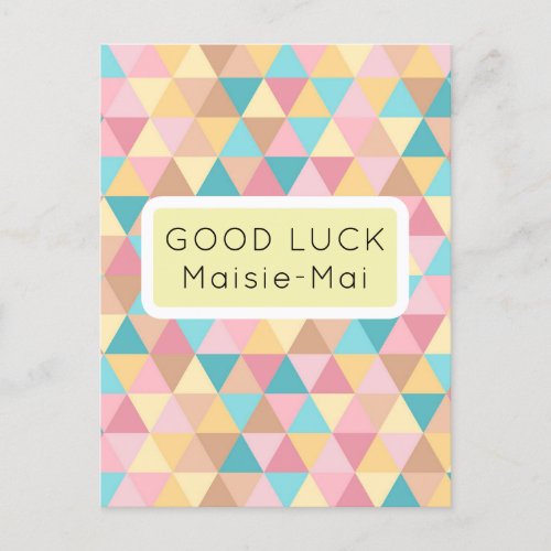 Good Luck Abstract Pastel  Postcard