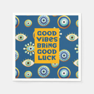 Good Luck and Vibes Evil Eye Napkin