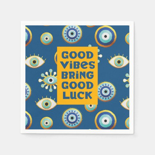 Good Luck and Vibes Evil Eye Napkin