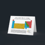 Good luck at college - Chemistry periodic table Card<br><div class="desc">funny, university, fun, humorous, student, study, physics, science, pun, geek, humor, "periodic table", periodic, table, science, chemistry, chem, physics, elements, element, metals, "non metals", groups, sciency, sciencey, educational, geek, nerd, geeky, nerdy, colorful, rainbow, pastel, multicolored, multicolored , "science teacher", "educational resource", "educational resources", chemist, physicist, knowledge, student, study, scientist, ...</div>