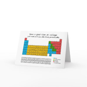 Good luck at college - Chemistry periodic table Card