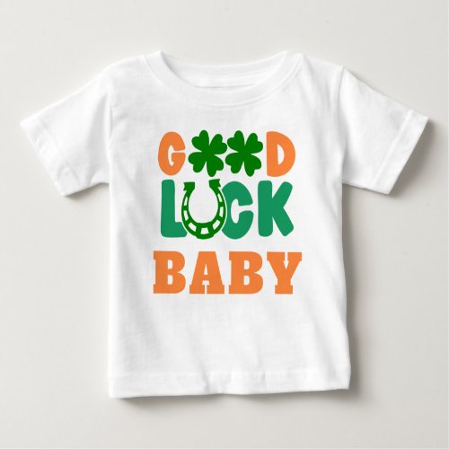Good Luck Baby Funny St Patricks Day Baby  Baby T_Shirt