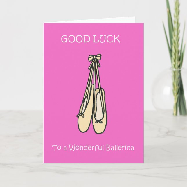 Good Luck Ballerina Ballet Shoes Card (Front)