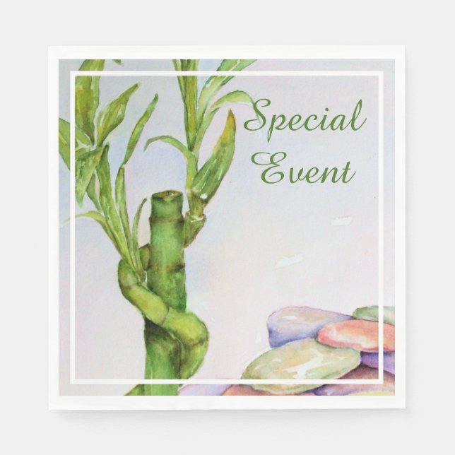 Good Luck Bamboo Party Napkins (Front)