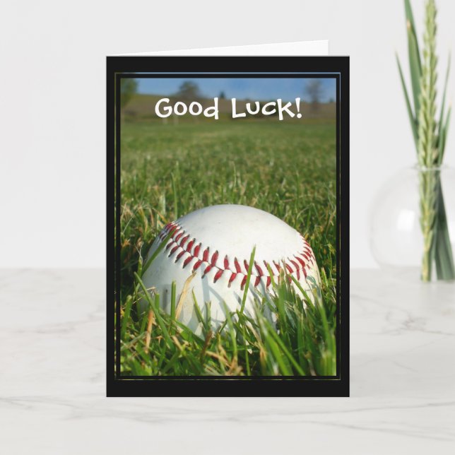 Good Luck Baseball greeting card (Front)