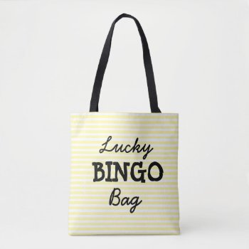 Good Luck Bingo Bag Yellow Striped by Everything_Grandma at Zazzle