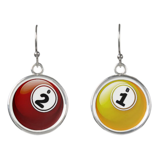 Good Luck BINGO Balls Earrings (Front)