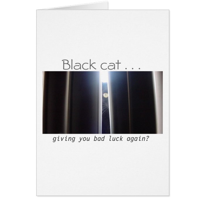 Good Luck  (Black cat) Greeting Card