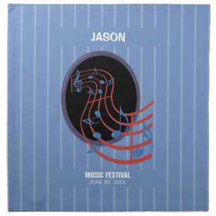 Good Luck, Black Music Circle Cloth Napkin