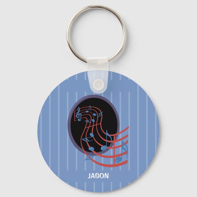 Good Luck, Black Music Circle Keychain (Front)