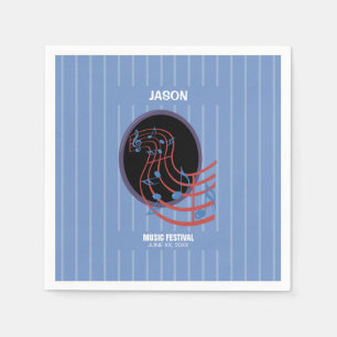 Good Luck, Black Music Circle Paper Napkins