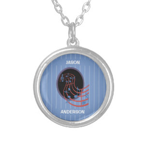 Good Luck, Black Music Circle Silver Plated Necklace