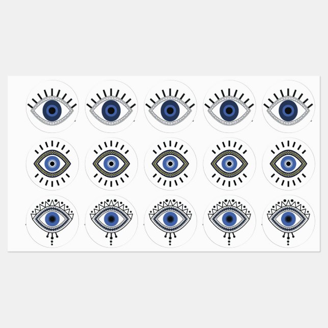Good luck blue eye talisman greek traditi kids' labels (Sheet)